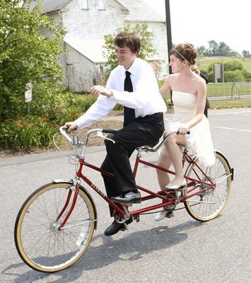 riding a tandem bike