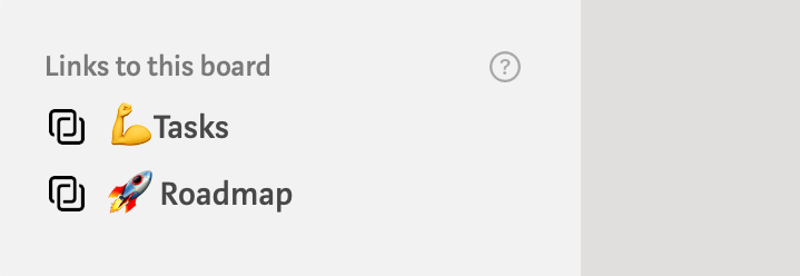 Links to board in sidebar