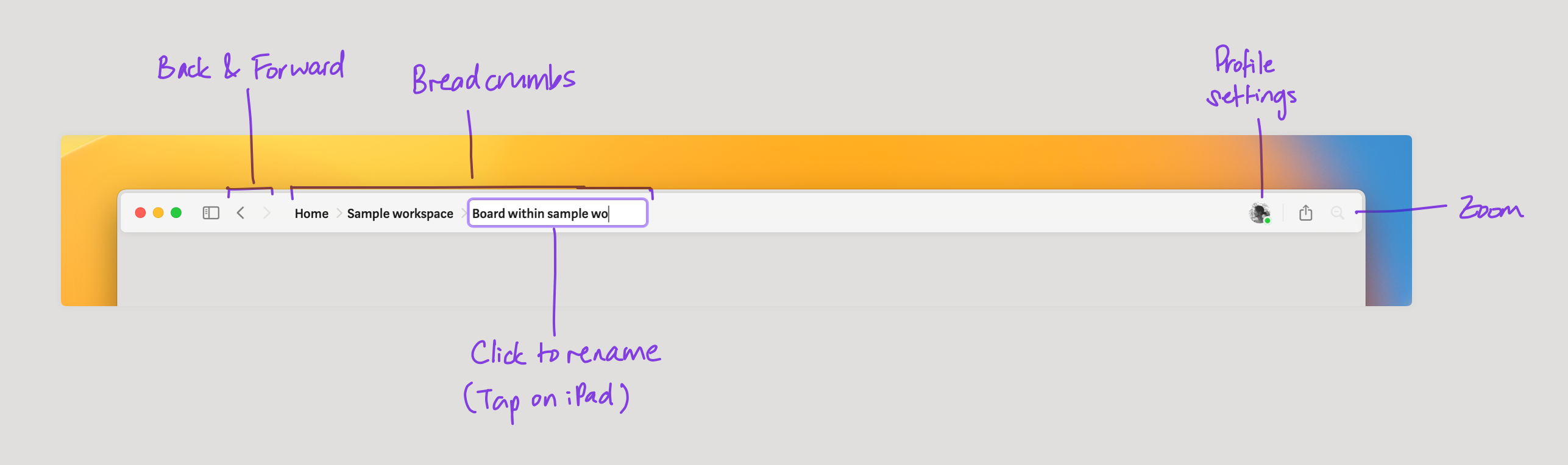 Navigation bar on Mac