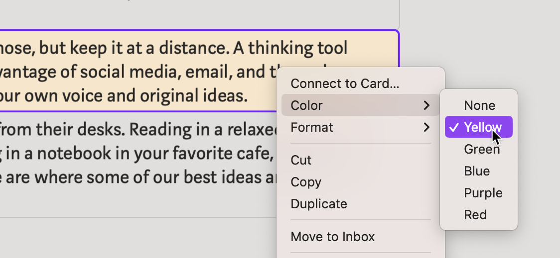Text color on Mac
